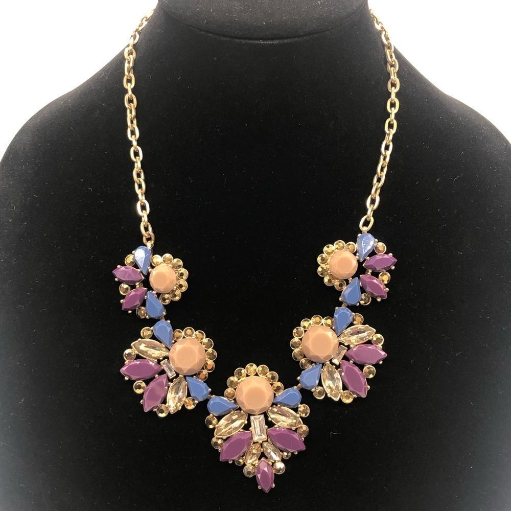 J. Crew Statement Crystal &Gem stone Necklace - Picture 4 of 4